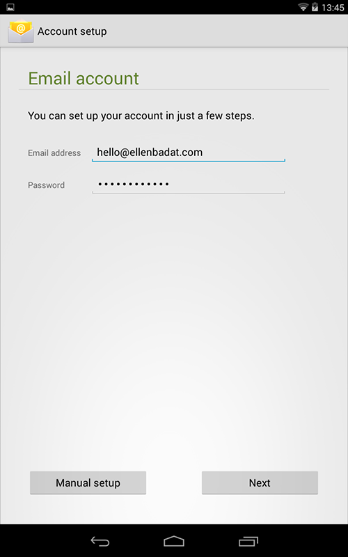 Android IMAP Account Details