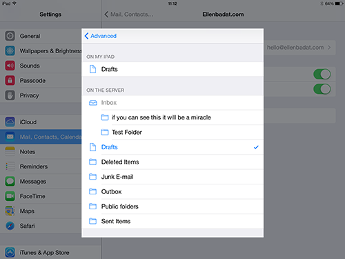 ios IMAP Drafts