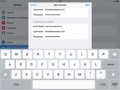 ios IMAP outgoing mail server
