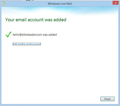 Windows Live Mail Account Added