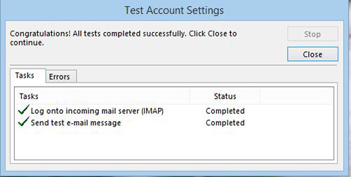 Outlook IMAP Checking Settings